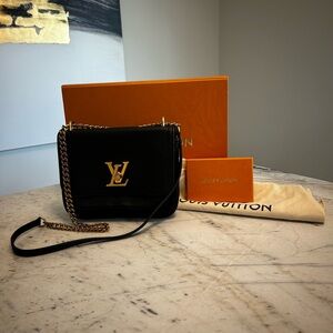 Louis Vuitton Black LockMe PM Chain Shoulder Crossbody Bag